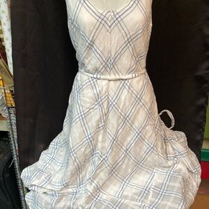Lauren Conrad blue and white cotton a-line dress